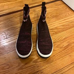 Womens Marc Jacobs Metallic pink black Hi Top sneaker sock